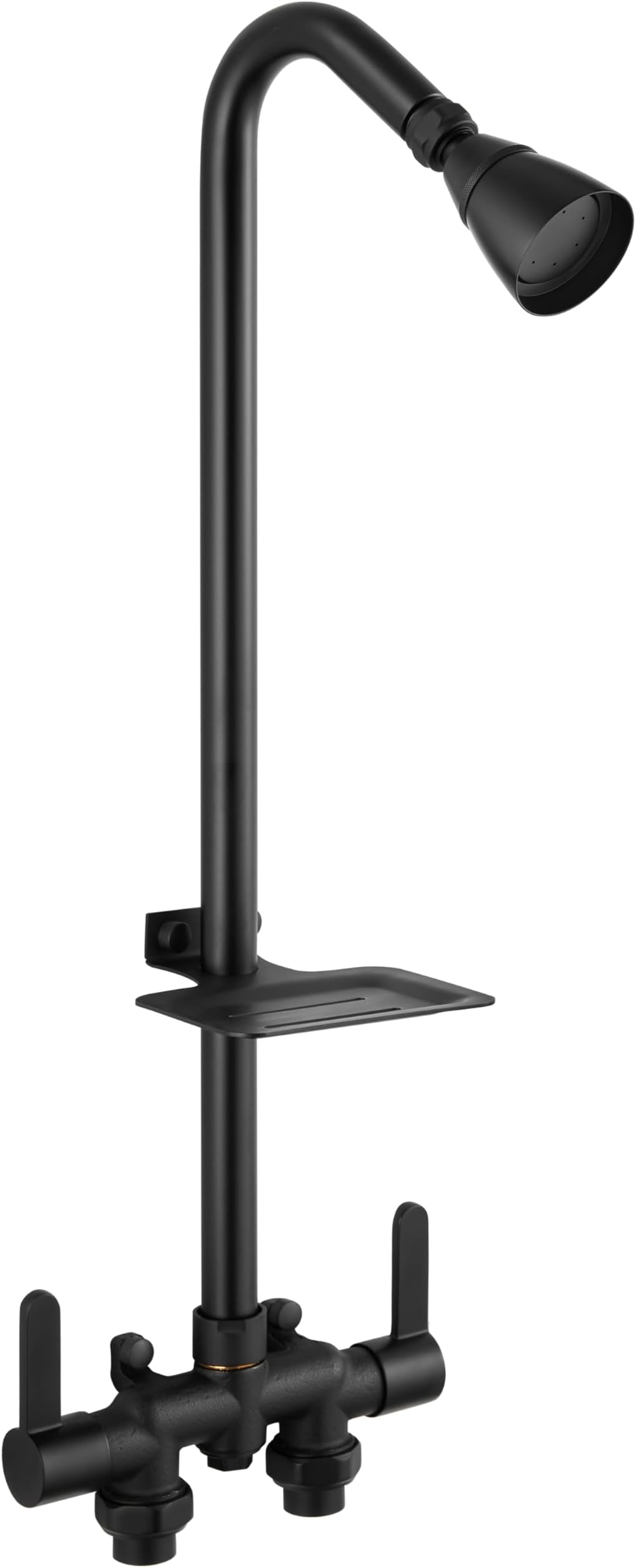 Outdoor Shower Kit, Downward-Facing Inlets, Matte Black