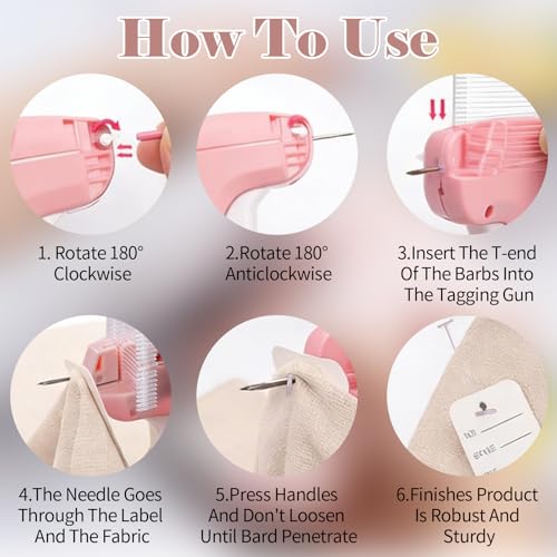 Nähpistole Set mit 5 Nadeln, 500 weißen & 500 schwarzen Plastikfäden, für schnelle Textilreparatur, als schneller Stofffixierer ideal für Kleidung, Mützen & mehr