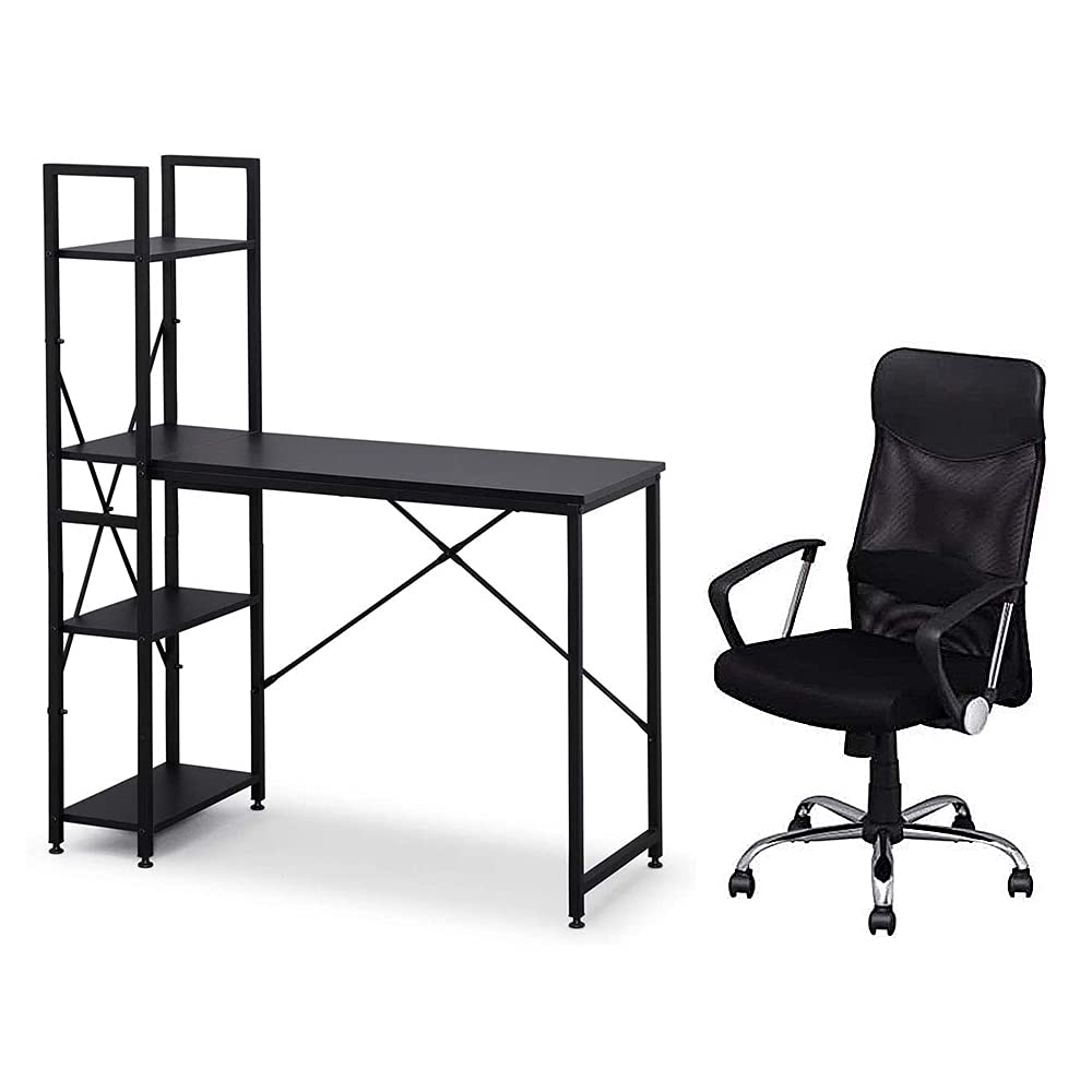 Amazon.co.jp: 【デスク+チェアセット】ラック付きデスク 100×42cm 