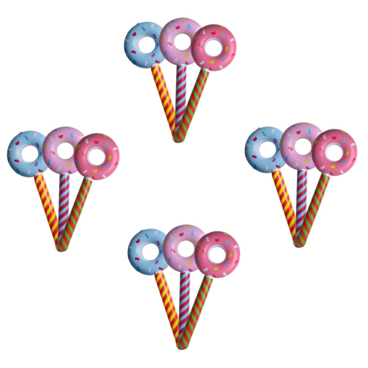 IMIKEYA 12 Stück Teiliges Donut Form Ballon Stick Luftballons für Fröhliche Partydekorationen für Geburtstagsfeiern Hochzeiten und Themenpartys Zufällige Farbe