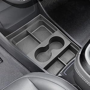 YEE PIN Upgraded R1T Lower Console Organizer Cup Holder for Rivian R1T R1S Lower Center Console Organizer Expanded Cupholders, Lower Storage Organizer Cup Holder for Rivian 2022 2023 2024 Accessories