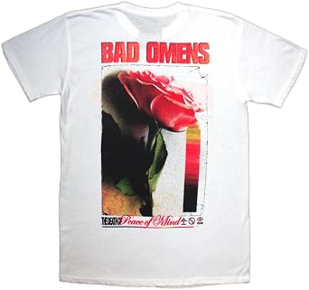 Rock Off officially licensed products Mens Bad Omens Flower T-Shirt White