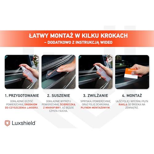 Luxshield folia ochronna na krawędź załadunkową kompatybilny z Opel Astra Sports Tourer L I 2022-2026 - ochrona przed zarysowaniami, folia ochronna na lakier - przezroczysty błyszczący