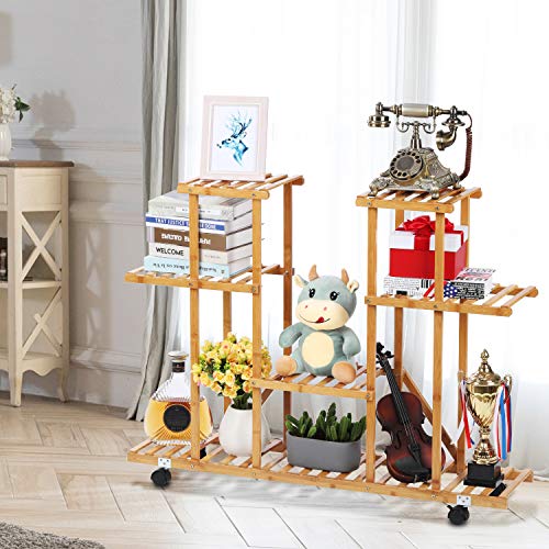 Relaxdays Support De Plantes, En Bambou En Set De 2, Pour Pots De Fleurs Jusqu 32 Cm Rglable Empilable Naturel 52028117