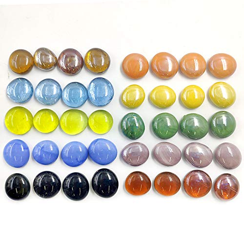 Mosaic Tiles Mixed Colors Mosaic Glass Pieces Round 1Pound Supplies For Diy Crafts Home Decoration Size 4/5'' By Mosaic Joy (11 Oz 10 Colors Mixed) #TOP5