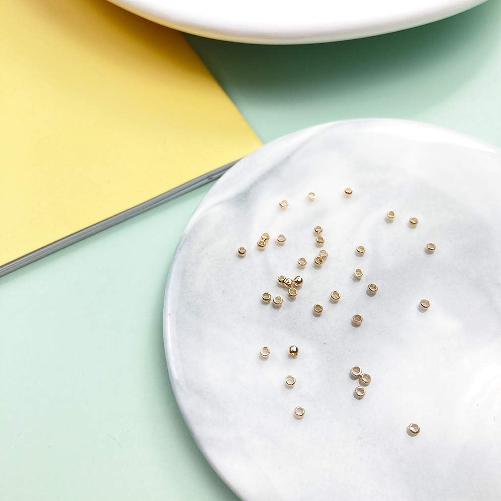 4000 Pieces 2mm Metal Round Crimp Beads Spacer Stoppers Beads Clamp Ends Metal Bead Spacers for DIY Bracelet Jewelry Making (Gold and Silver) - Image 4