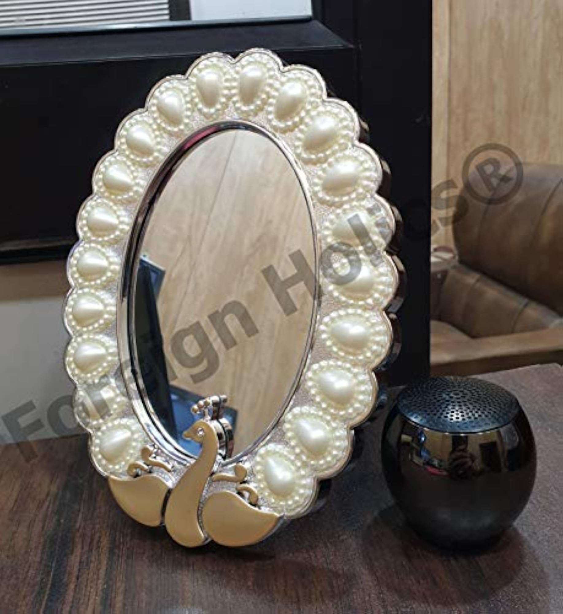 Plastic Dressing Tabletop Cosmetic Mirror with Stand