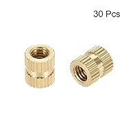 Vista 3 de uxcell Tuercas de inserción moleteadas, 30 piezas M5 x 0.031 in rosca hembra latón roscado inserción tuerca de incrustación para impresora 3D
