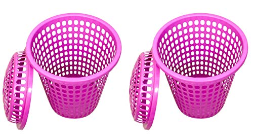 Image of 2 Laundry Basket with Lid, Cap - Durable (Unbreakable) 50L with 6 Months Warranty (Pink, Pink)
