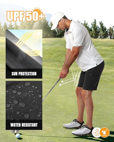 33,000ft Mens Golf Shorts Stretch Hiking Shorts UPF50+ Summer Trekking Pants Packable Outdoor Cargo Shorts with 7 Pockets Breathable Capri Shorts for Hiking, Golf, Camping, Travelling - Image 4