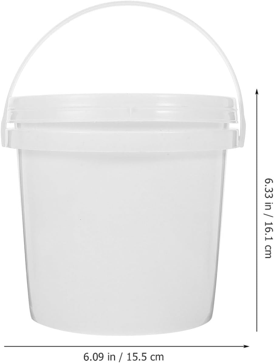 CHILDWEET Plastic Bucket with Handle and Lid 2L Portable Water Bucket for Farm Home Car Wash Fishing and Household Use
