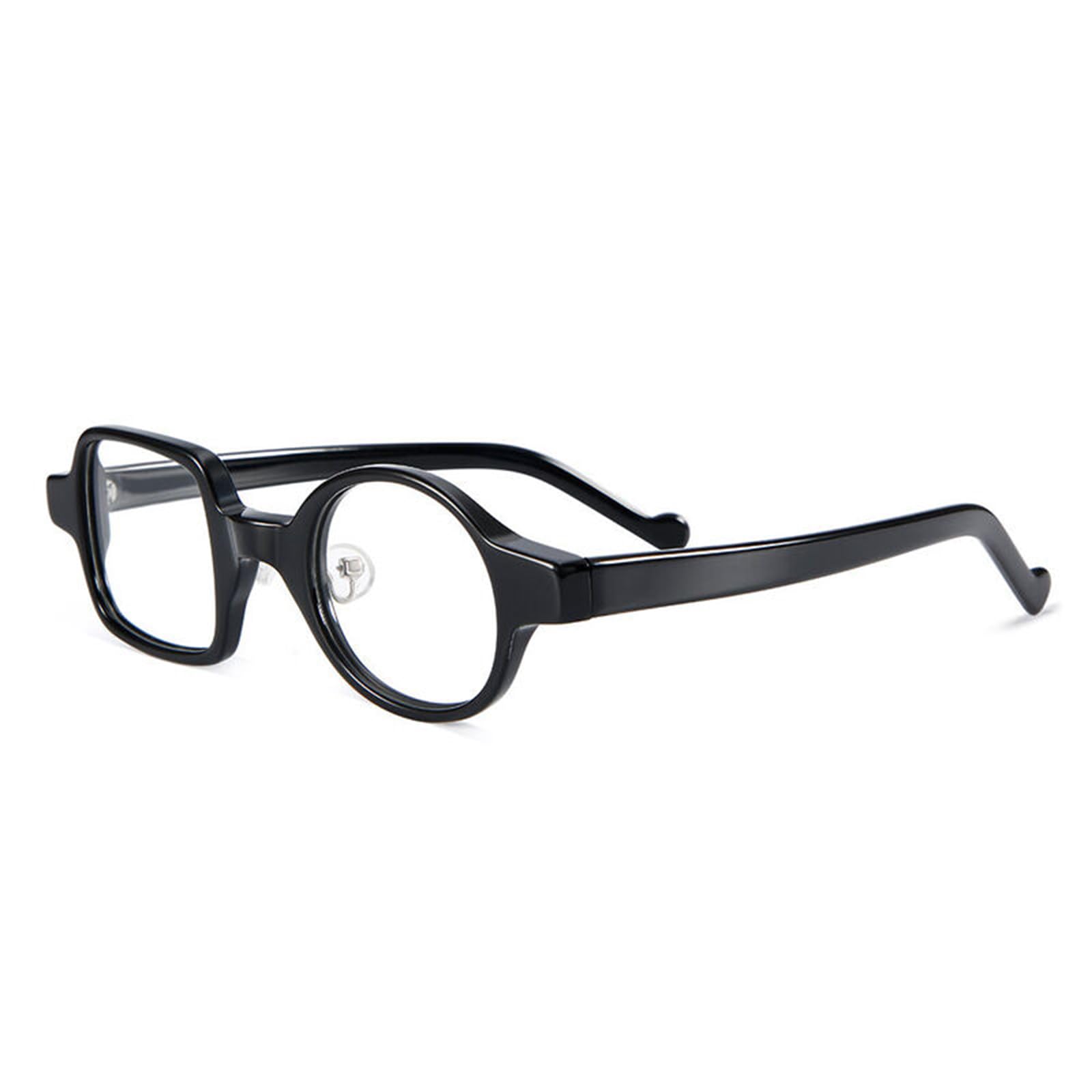 Occhiali da Lettura Presbiopia Irregolare Rotondo:Occhiali da vista Elijah Quadrati Tondi Unisex Acetato Frame Vintage con Anti Luce Blu Lenti Cerniera a Molla Occhiali Lettori