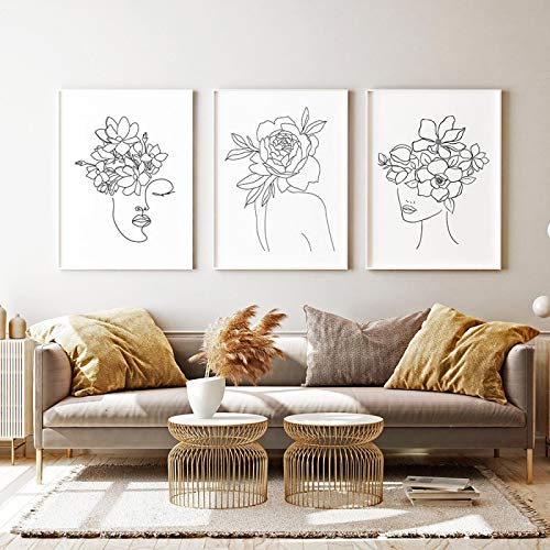 Femme œuvre toile peinture mur Art pour exprimer la sensibilité et l'élégance au féminin