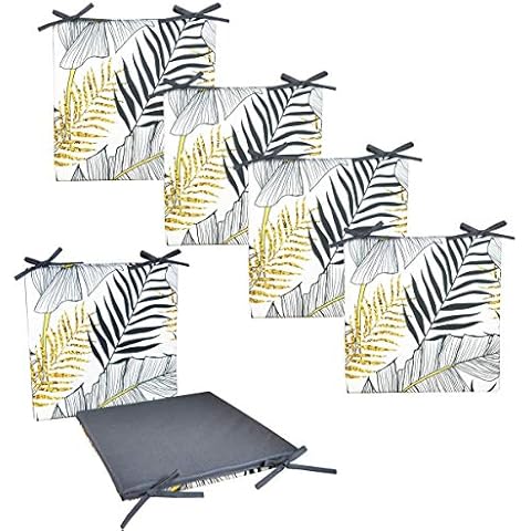 JACK 4X Motiv Outdoor Wende Stuhlkissen 40x40 cm Lounge Kissen Wasserfest Sitzkissen Garten Lotus Effekt Cover