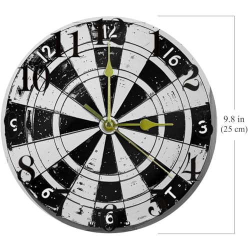 Horloge murale noire en quartz silencieuse style grunge de salon - 5