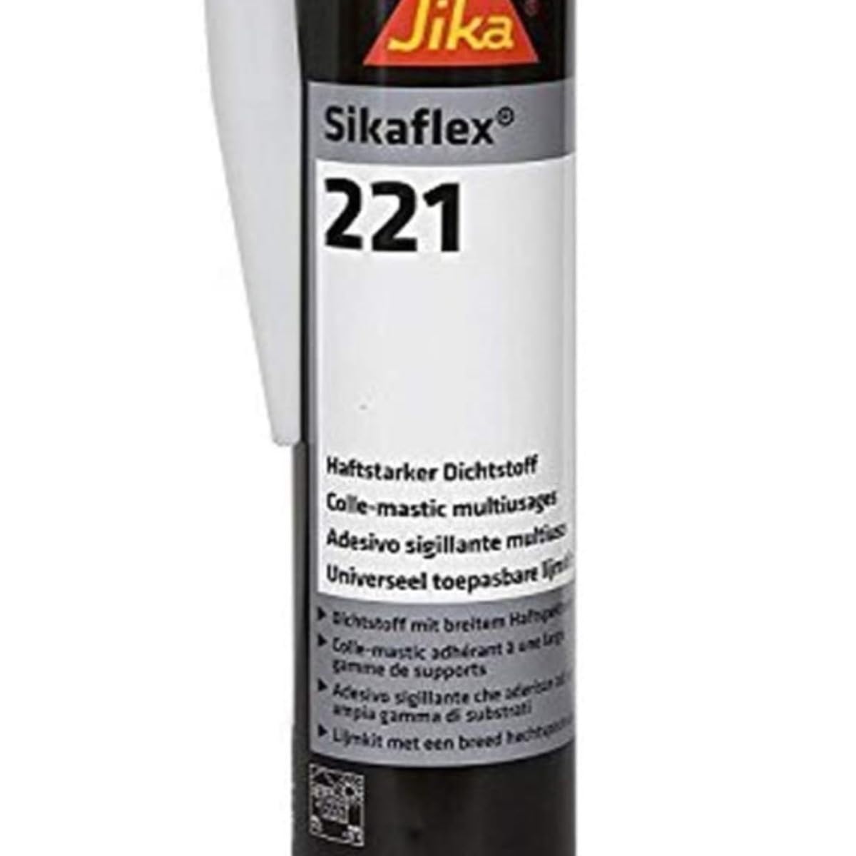 Sikaflex 221 bianco 300 ml permanentemente elastico, ricopribile, ampia gamma di proprietà adesive per camper e roulotte