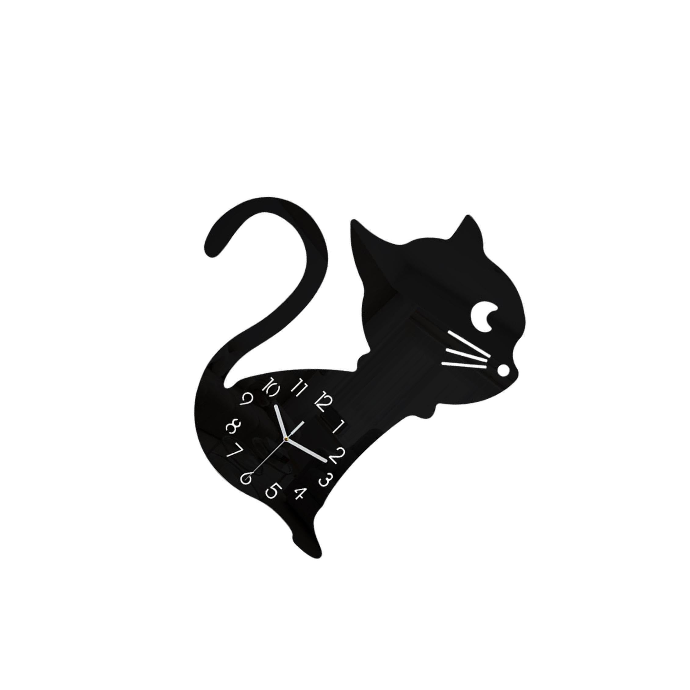 Alcxazs Premium Acrylic Wall Clock Stylish Animal For Playroom Cat Cute