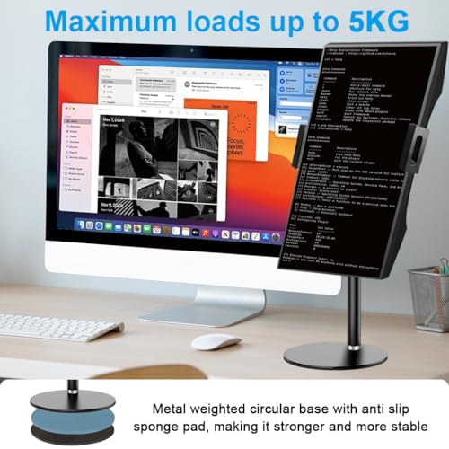 Image of ZORBES Telescopic Monitor Stand for 17.3'' Monitors and Below, Height Adjustable (8.8-16.9 inch), 360 Rotatable Metal Desk Stand