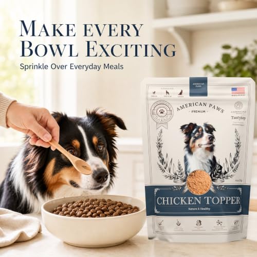 Image of American Paws All-Natural Chicken Dog Food Topper - High Protein Pure Chicken Breast Flavor Enhancer for Picky Eaters, 4 oz Pouches (Pack of 2), Sourced and Made in USA