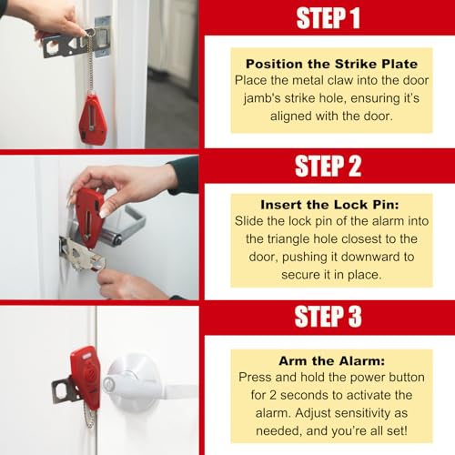 SecurityMan Fechadura de porta portátil para hotéis, apartamentos e viagens - Fechadura de porta de