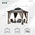 DWVO 10x10ft Hardtop Gazebo Double Roof with Nettings and Curtains, Heavy Duty Galvanized Steel Outdoor Vertical Stripes Roof for Patio, Backyard, Deck, Lawns, Brown