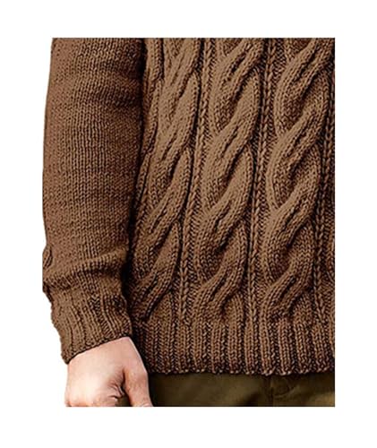 SOMTHRON Men's Slim Fit Quarter Zip Sweater Long Sleeve Mock Neck Sweatshirt Winter Cable Knitted Pullover Tops4