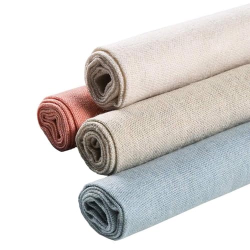 Tazweeq Linen Fabric, Needlework Fabric, Natural Linen Solid...