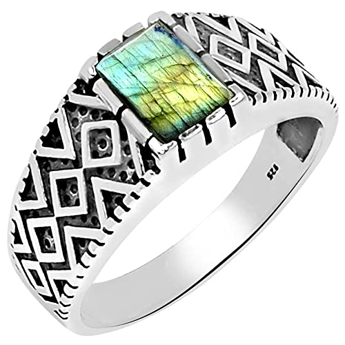 Natural Blue Labradorite 925 Sterling...