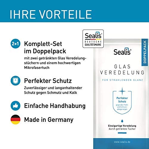 iXtral Easy Glass verzegelingsset met nanoreiniger glasverzegeling nanoverzegeling voor douchewandglas glasramen reinigen verzegelen tegen vuil kalk voor lotuseffect afpareleffect
