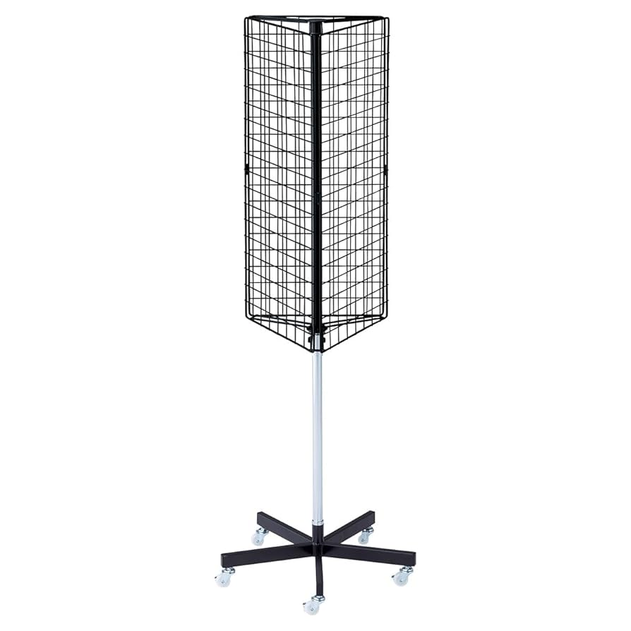 Amazon | 三角 回転 ネット 什器 黒 ※ポップ立て別売 【 什器