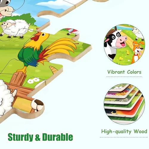 Vijyyzt VJT01 Puzzles For Kids Ages 4-6 4-8, Wooden Jigsaw Puzzles 48-60 Pieces For Toddler Children Learning Educational Puzzles 4 5 6 7 8 Year Toys thumb #3