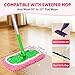 6-Pack Reusable Microfiber Mop Pads Compatible with Swiffer Sweeper, Dry & Wet Sweeping Cloths - Washable Wet Pads Refill for Multi-Surface/Hardwood Floor Cleaning -Pink