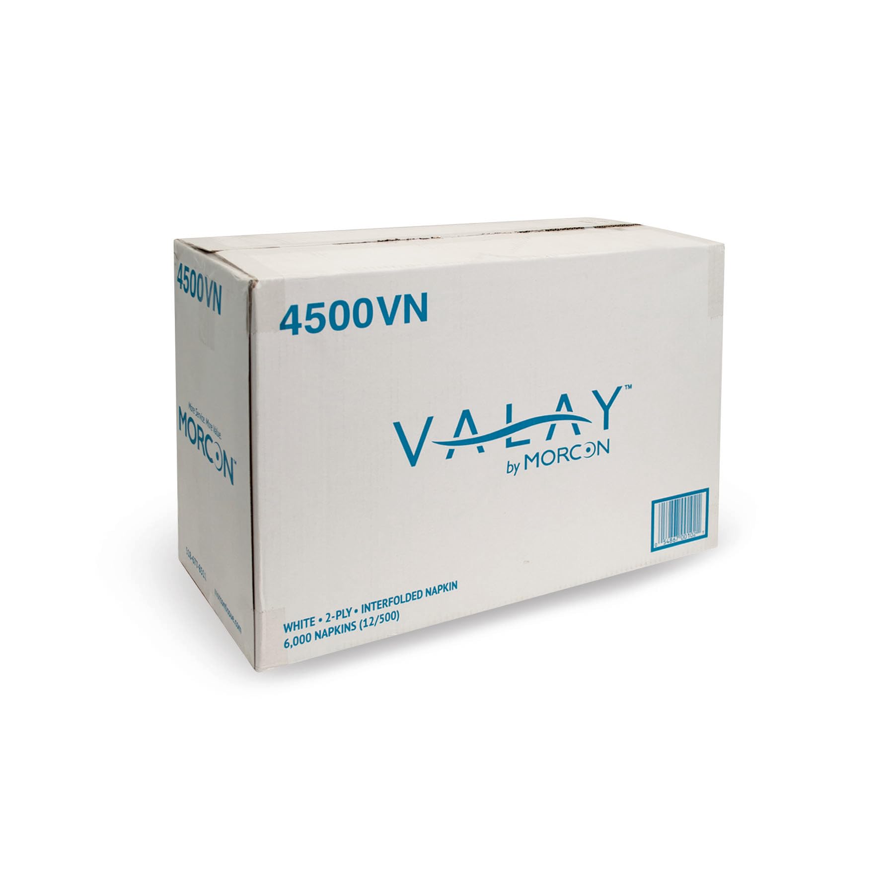Morcon 4500 VN dispensador, Interfolded servilletas de papel, 2 capas, 6 1/2 x 8 1/4, blanco, 500/Unidades, 12 Pk/CTN