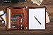 Handmade Genuine Leather Portfolio Organizer for IPad/Document, Business Padfolio with A4 Leather Notepad Holder, Leather Compact Folder Conference Portfolio for Men and Women, Oil-Brown