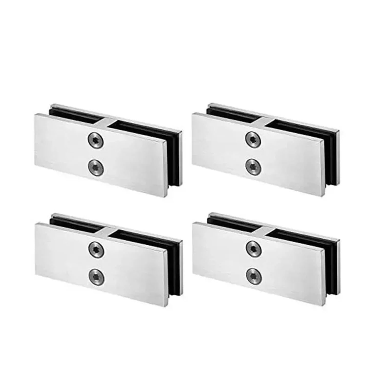 4pcs Railing Glass to Glass Clamp, Stainless Steel 304 Glass Bracket for Coastal Outdoor Balustrade Railing Pool Fence 1pcs