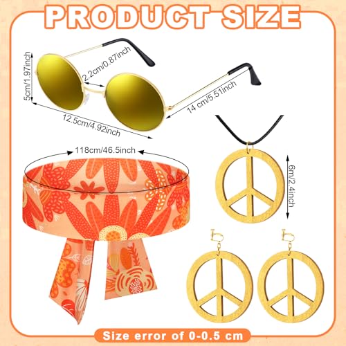Jenaai 7 Pcs Disfraz Hippie para Niñas Set miniatura 2