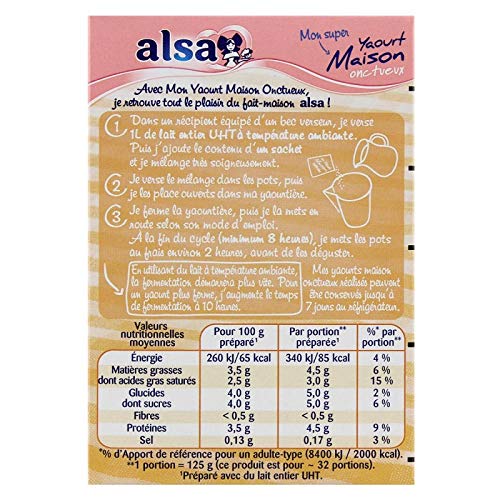 Alsa – Preparación de yogur casero cremoso, 8 g, 3 unidades