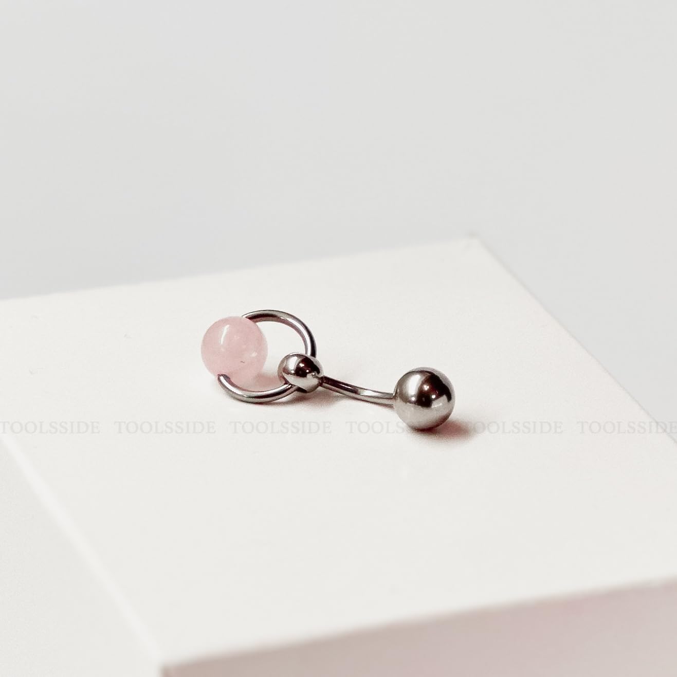TOOLSSIDE VCH Piercing Jewelry with Rose Quartz Stone Stainless Steel Belly Button Ring Navel Piercing Jewelry Belly Rings for Women 14G Belly Button Piercing - Image 7