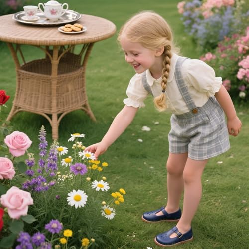 Image of Flaryzone Toddler Little Girl Mary Jane School Uniform Oxfords Flat Dress Shoes
