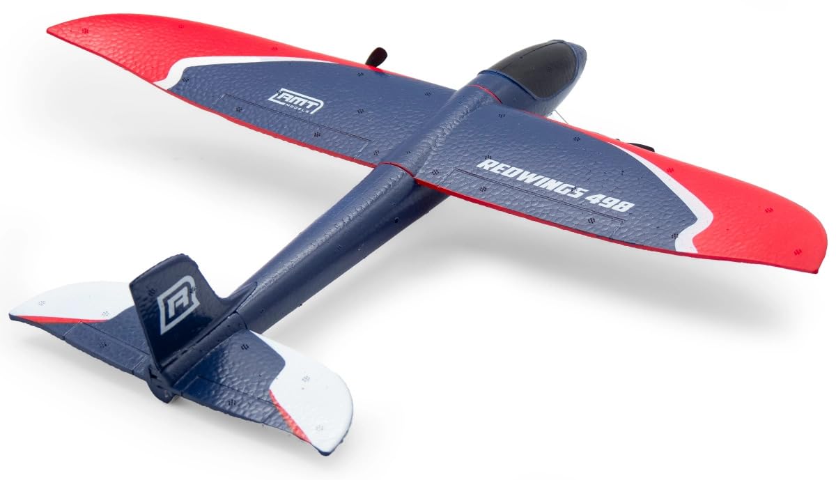 RC Flugzeug für Anfänger - RMT Redwings 498 RTF mit 2Akkus, bis 50 Min Flugzeit, Robustes EPP Material, einfaches Steuern, ferngesteuertes Flugzeug ab 8 Jahre