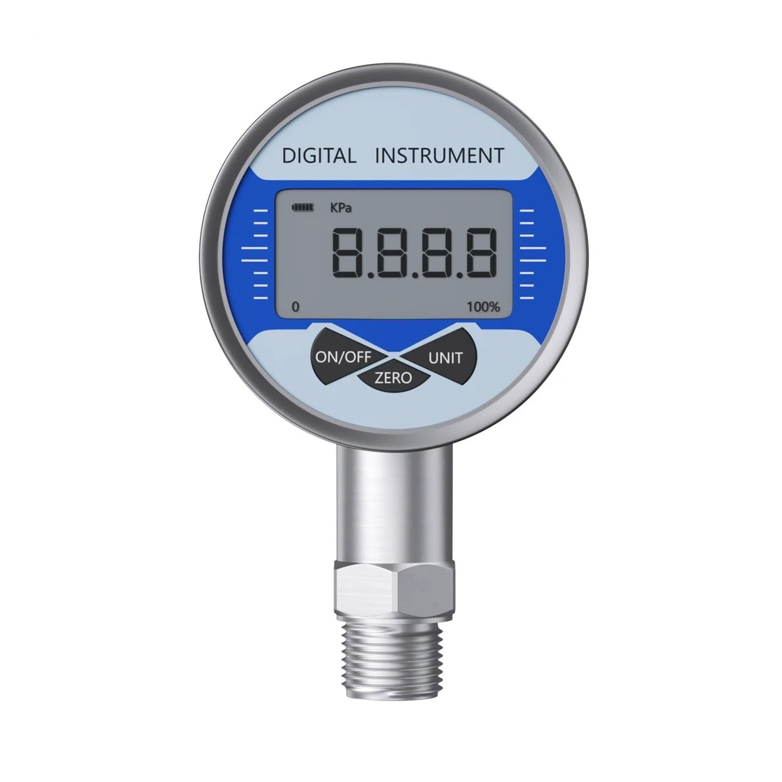 Manómetro Digital de Alta precisión con rangos de medición de presión de -1 a 1,6 Bar, de -1 a 4 Bar, de -1 a 6 Bar, de -1 a 10 Bar y de -1 a 16 Bar.(G1-2 Radial,-0.1-0 Mpa)