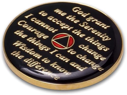 Miniatura 4 de Moneda de sobriedad de 2 años  Ficha de aniversario de recuperación de chips AA Triplate (rojo)