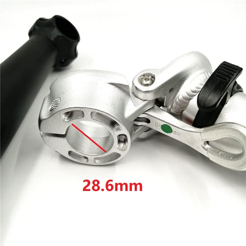 Attacco Manubrio Mtb Stelo da bici pieghevole 25,4mm-manubrio 28.6mm-forcella 21.5cm Doppio dado che fissa il tubo dello stelo pieghevole verso l'interno nero / argento Attacco Manubrio(21.5cm Black)