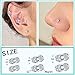 VitaCool Fake Nose Ring Stud Magnetic Nose Ring Earrings Faux Non-Piercing Magnetic Ear Stud Jewelry for Women Men (3T-Style C)