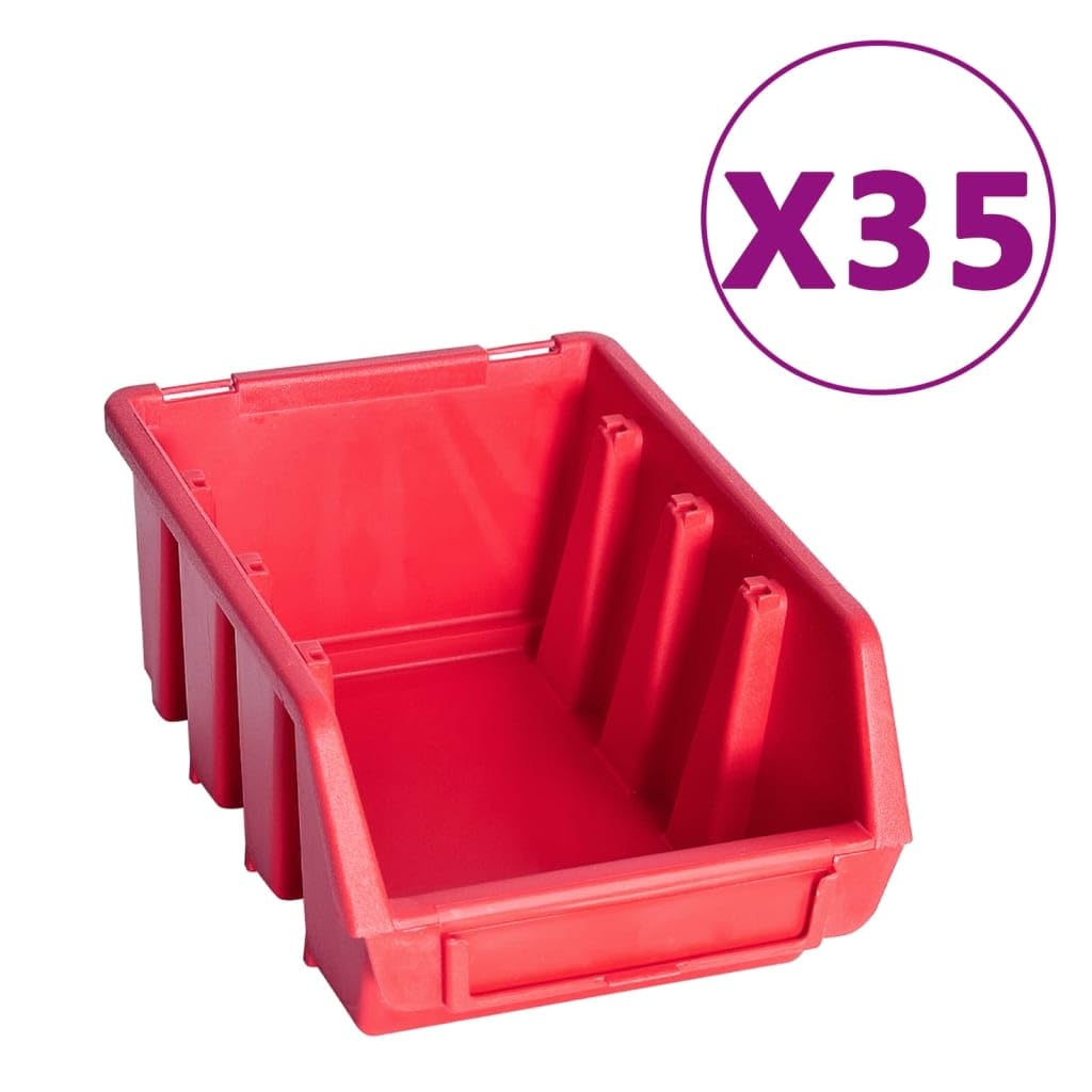Genérico Kit de Cajas de almacenaje 141 pzas Paneles de Pared Rojo/Negro,Bricolaje,Accesorios de Bricolaje,Organización y Almacenamiento de Herramientas,Armarios para herramientas-150814