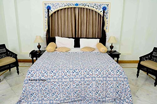 Couvre-lit Kantha fait main en pur coton indien haut de gamme