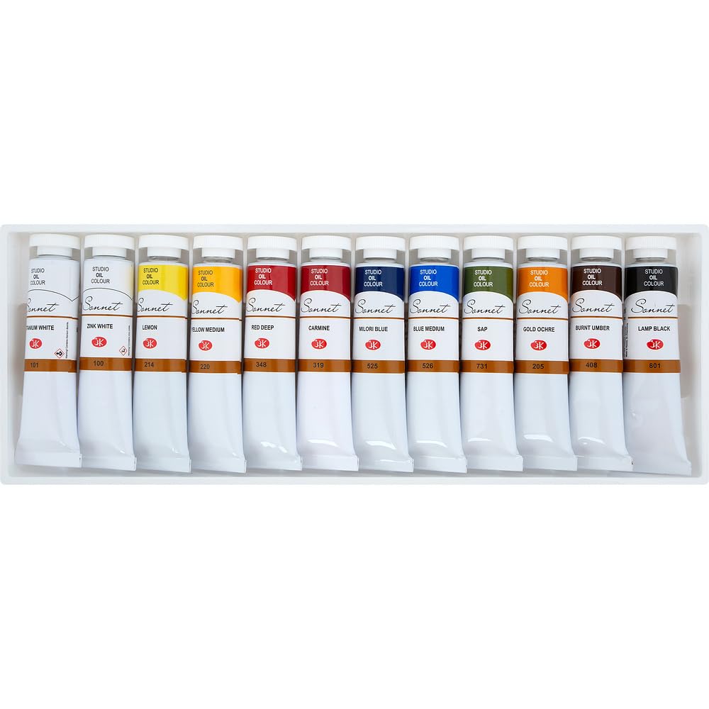 Sonnet Artistic Ölfarben Set | Hochwertige 12x18ml Öl Farben | Öl Malfarben Set von Nevskaya Palitra