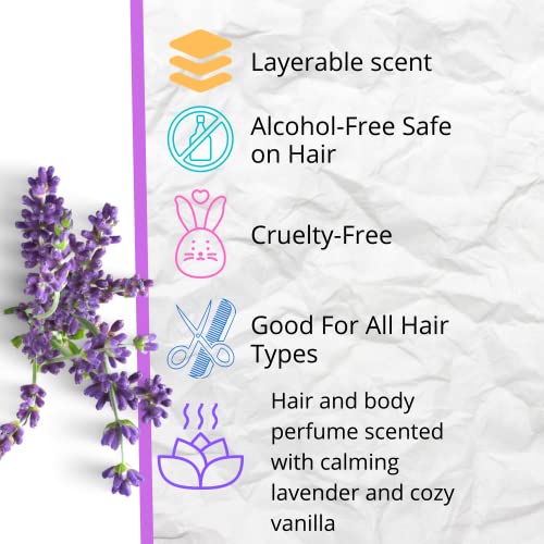 Bluebyrd Soap Co. Lavender Vanilla Fragrance For Hair And Body | Alcohol Free Hair Perfume | Perfumed Hair And Body Mist -Sweet Vanilla & Relaxing Lavender Scent | Clean Beauty, Vegan, Free Of Parabens Sulfates And Silicones | Weightless Perfume For Your Hair | Natural Hair Fragrance Mist 8Oz. Spray, Various Packaging(Lavender Vanilla) #TOP5