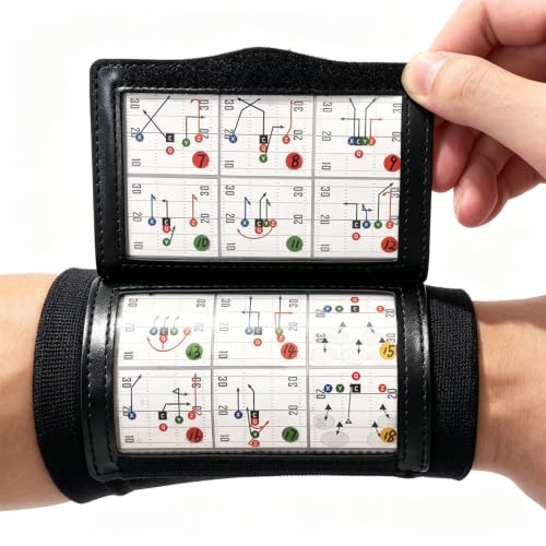 1NMORE 5v5, 7v7 Football Wristbands with Playbook System, Quarterback Wrist Coach for Youth, Flag...
