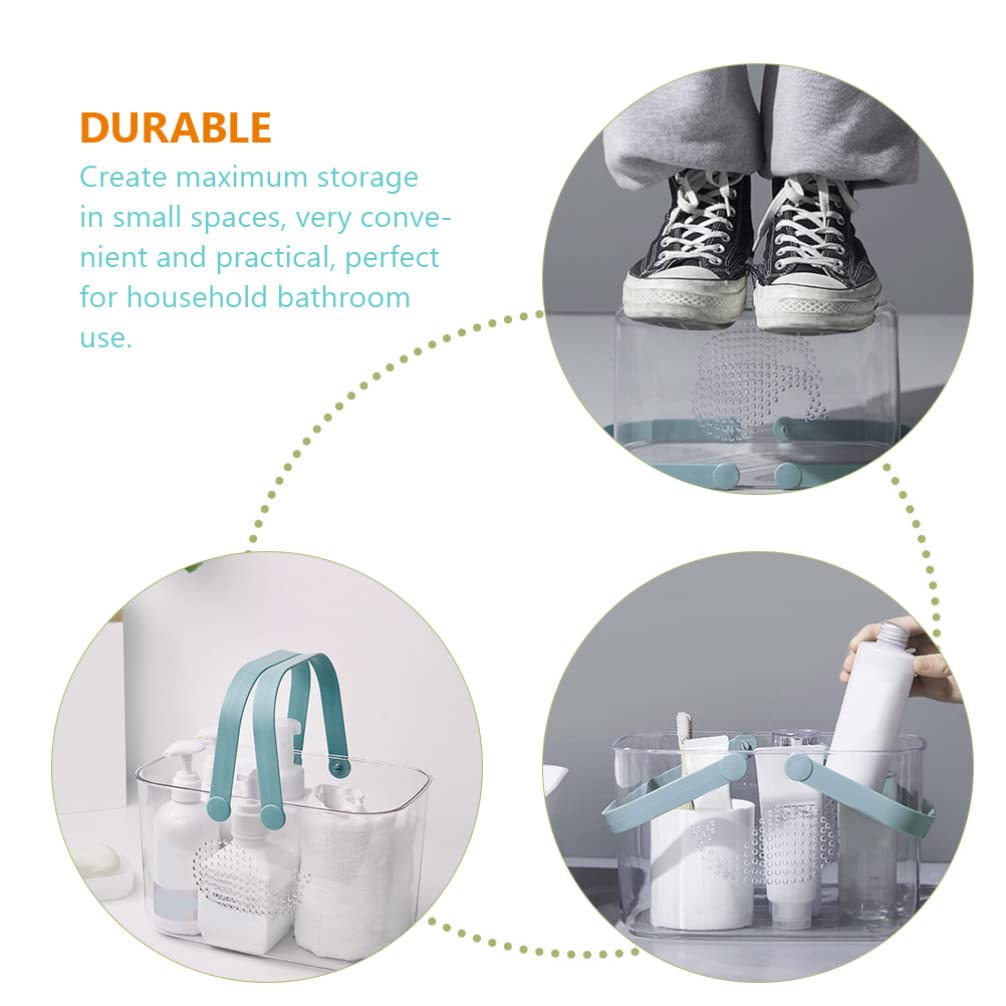 Luxshiny Cesta de Ducha de Plástico con Asa, Cesta para Baño Portátil | Organizadora de Gran Capacidad, para Jabón y Gel de Ducha, Estable sobre Superficie Plana